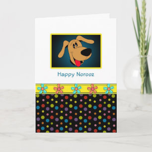 Festiva Tarjeta de Feliz Norooz Año Nuevo Persa - Perro