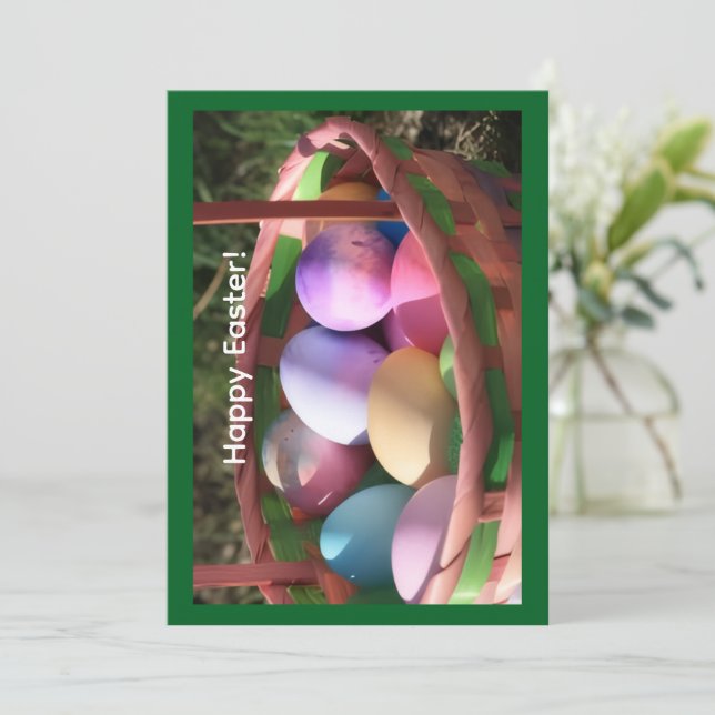 Festiva Tarjeta de Feliz Pascua (Anverso de pie)