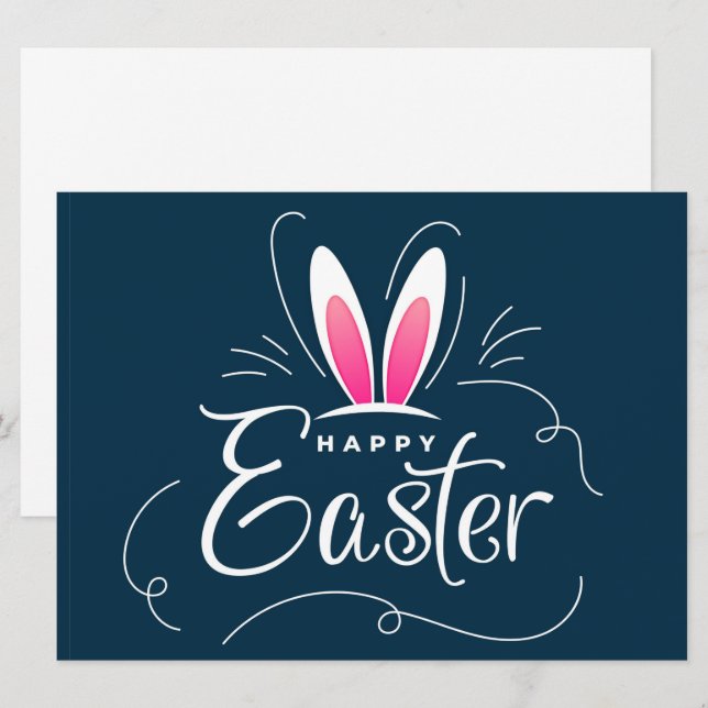 Festiva Tarjeta de Feliz Pascua (Anverso / Reverso)