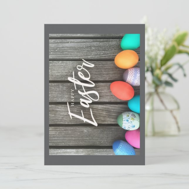 Festiva Tarjeta de Feliz Pascua (Anverso de pie)