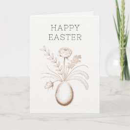 Festiva Tarjeta de Feliz Pascua Botánica Elegante