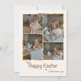 Festiva Tarjeta de Feliz Pascua con Collage de Fotos