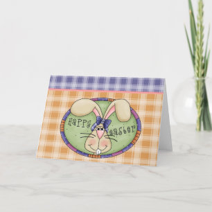 Festiva Tarjeta de Feliz Pascua con Diseño de Cuadros de C