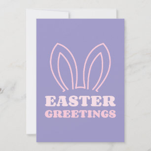 Festiva Tarjeta de Feliz Pascua con Orejas de Conejo