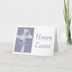 Festiva Tarjeta de Feliz Pascua de Blue Cross con Flores