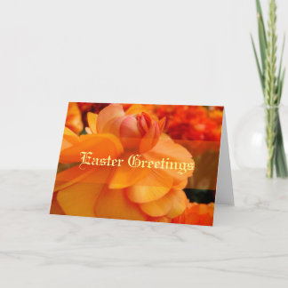 Festiva Tarjeta de Feliz Pascua de Flor de Naranja Elegant
