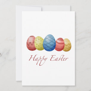 Festiva Tarjeta de Feliz Pascua de Huevos - Colorida Prima
