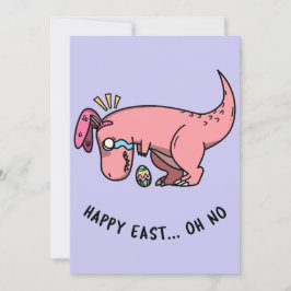 Festiva Tarjeta de Feliz Pascua de Resurrección de T-Rex