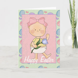 Festiva Tarjeta de Feliz Pascua para bebé en Pascua D2