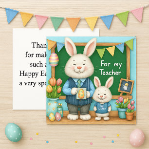 Festiva Tarjeta de Feliz Pascua para Maestro Especial