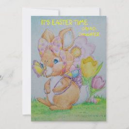 Festiva Tarjeta de Feliz Pascua Personalizada para Nieta