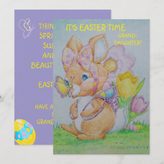 Festiva Tarjeta de Feliz Pascua Personalizada para Nieta