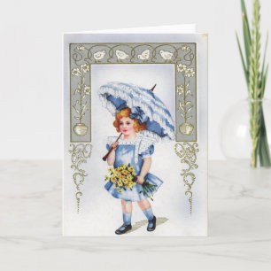 Festiva Tarjeta de Feliz Pascua Vintage
