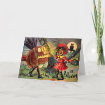 Tarjeta de feriado de Halloween de Retro Strange S