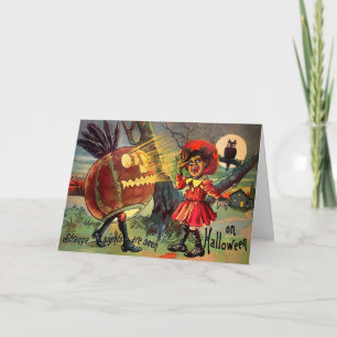 Festiva Tarjeta de feriado de Halloween de Retro Strange S