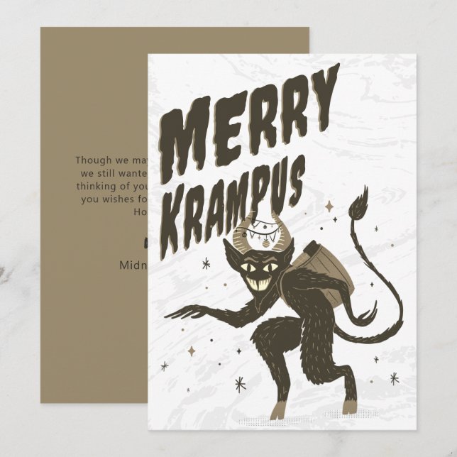 Festiva Tarjeta de feriado para Navidades Merry Krampus (Anverso / Reverso)
