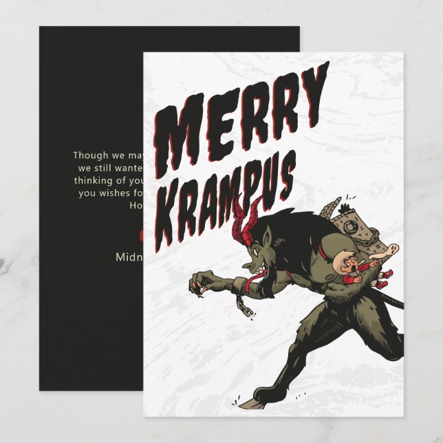 Festiva Tarjeta de feriado para Navidades Merry Krampus (Anverso / Reverso)