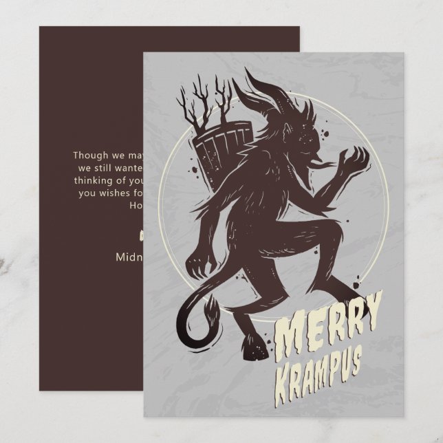 Festiva Tarjeta de feriado para Navidades Merry Krampus (Anverso / Reverso)