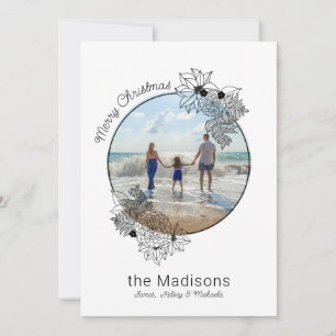 Festiva Tarjeta de festividad de marco floral navideño