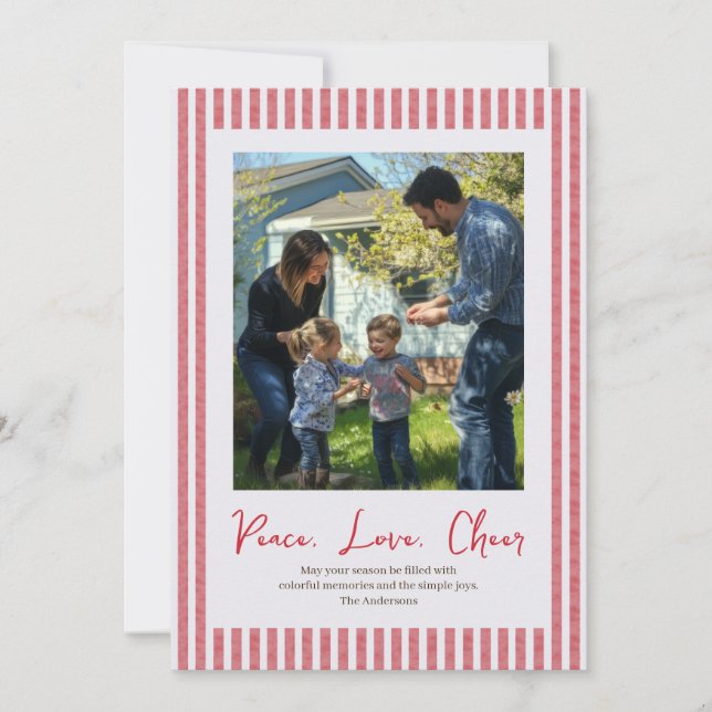 Festiva Tarjeta de festividad de una sola foto de banda ro (Anverso)