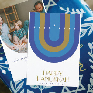 FESTIVA TARJETA DE FESTIVOS ART DECO HANUKKAH