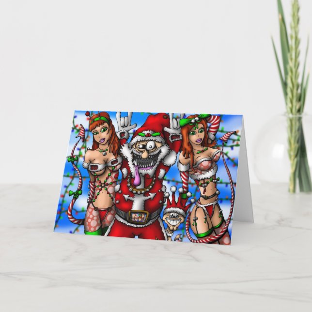 Festiva Tarjeta de fichar de Santa (Anverso)