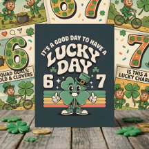 Tarjeta de fiesta infantil Lucky Day 67 Shamrock