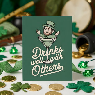 Festiva Tarjeta de fiesta irlandesa que bebe bien con otro