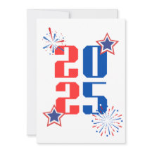 TARJETA DE FIESTAS 2025 Rojo y azul