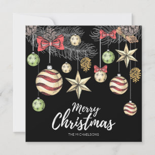 Festiva TARJETA DE FIESTAS NAVIDEÑAS CON FOTO   Adornos An