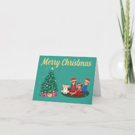 FESTIVA TARJETA DE FIESTAS NAVIDEÑAS FAMILIARES