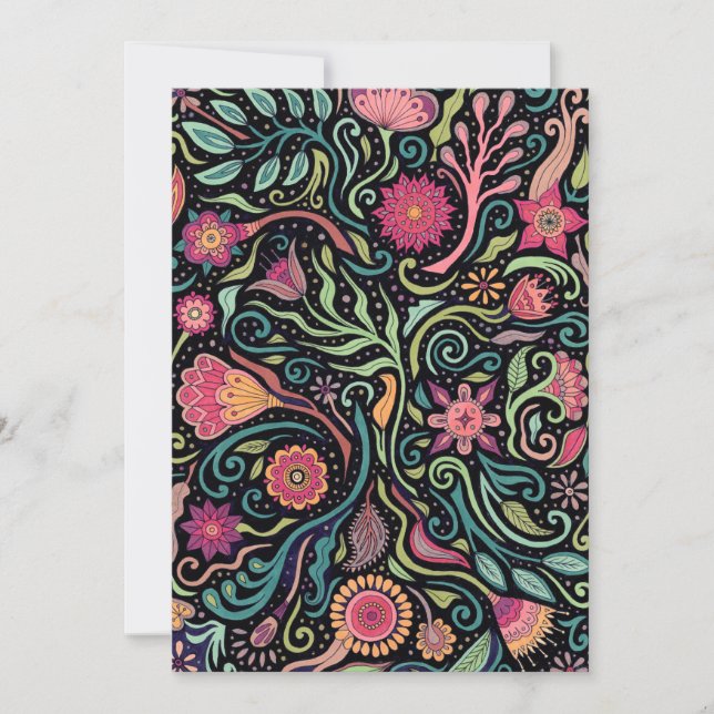 Festiva Tarjeta de flor de arte popular (Anverso)