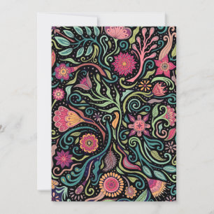 Festiva Tarjeta de flor de arte popular
