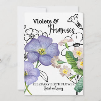 Festiva Tarjeta de Flor de Nacimiento, Febrero, Violet, Pr