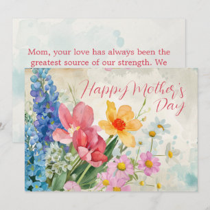 Festiva Tarjeta de Floral de época "Feliz Día de la Madre"