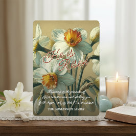 Festiva Tarjeta de Floral de Narciso Personalizada 'Él ha