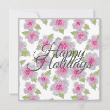 Tarjeta de Flores Elegancia Felices Fiestas