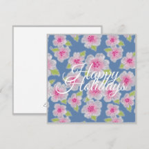 Tarjeta de Flores Elegancia Felices Fiestas