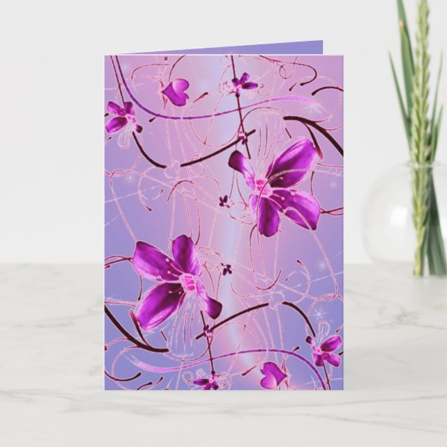 Festiva Tarjeta de flores románticas (Anverso)