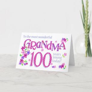 Festiva Tarjeta de flores y arte de palabras de cumpleaños