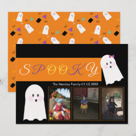 Festiva Tarjeta de foto collage de patrón de fantasma de H