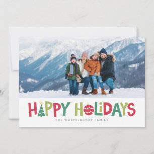 Festiva Tarjeta de foto colorida de felices fiestas