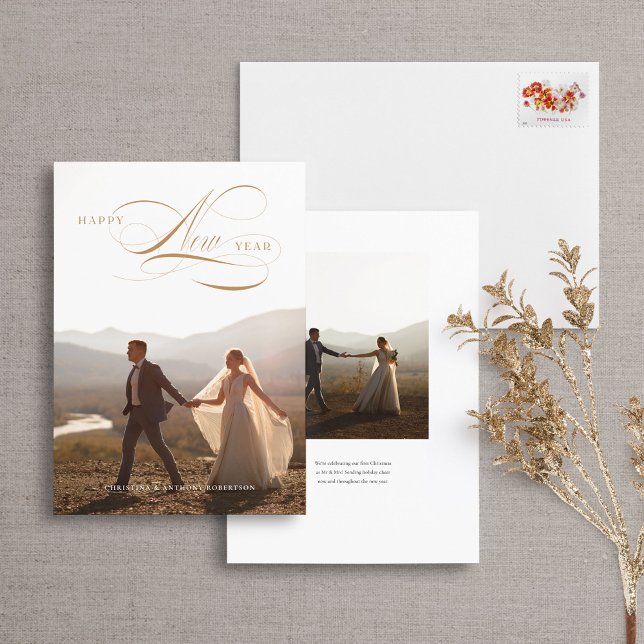 Festiva Tarjeta de foto completa de vacaciones de año nuev (Subido por el creador)