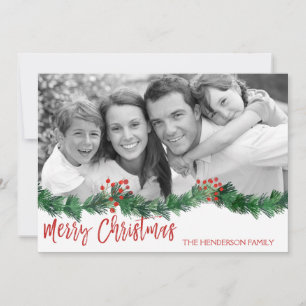 Festiva Tarjeta de foto con guión escrito para Feliz Navid