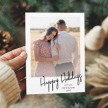 Tarjeta de Foto con Guión Simple de Felices Fiesta