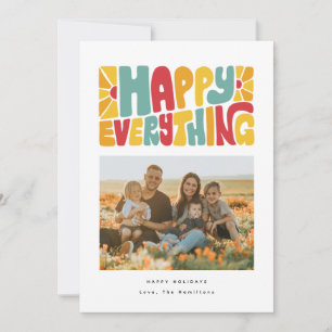 Festiva Tarjeta de Foto con Letras Burbuja Retro Feliz Tod