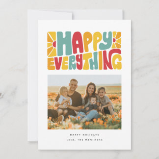 Festiva Tarjeta de Foto con Letras Burbuja Retro Feliz Tod
