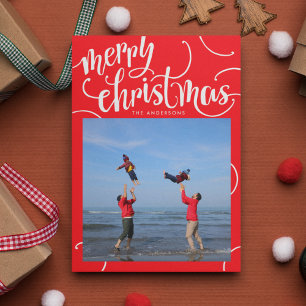 Festiva Tarjeta de Foto con Remolino de Carta de Vacacione