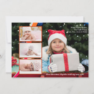 Festiva Tarjeta de Foto con Triple Superposición