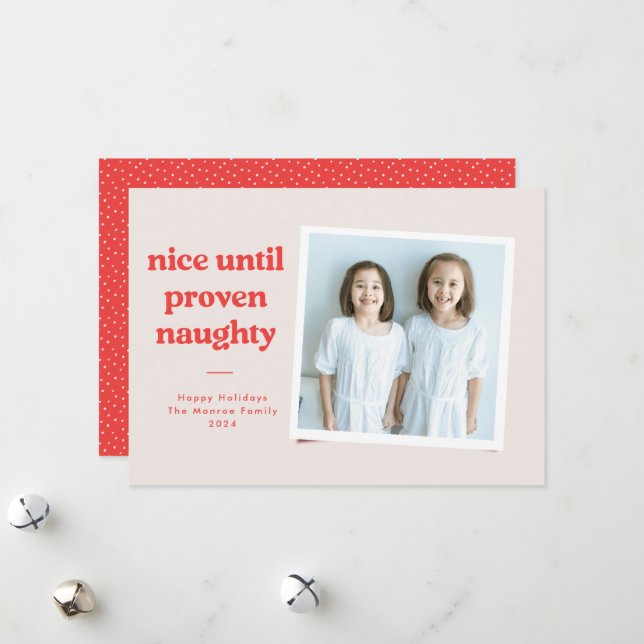 Festiva Tarjeta de foto de agradable a traviesa - roja (Anverso/Reverso In Situ)